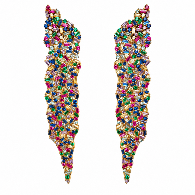 Multicolored drop earring