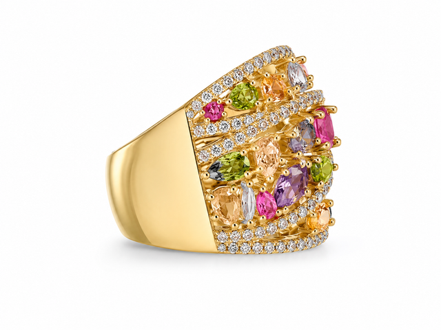 Multicolor Braided Band Ring