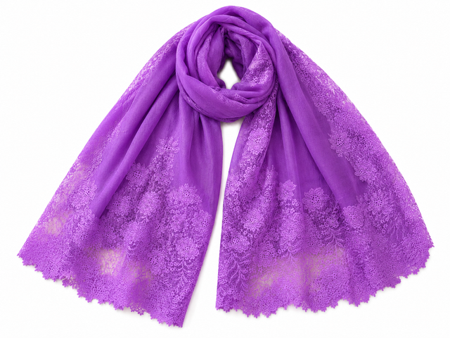 Lavender Lace Cashmere Scarf