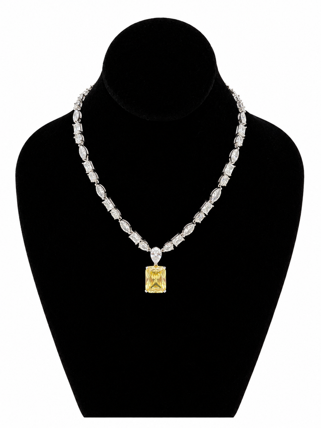 Yellow Gem Pendant Necklace