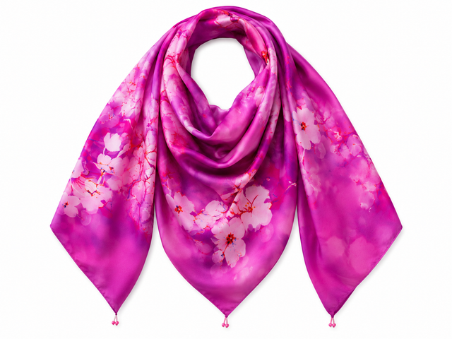 Pink Blossom Silk Scarf