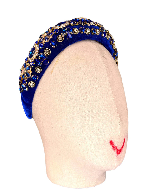 Jumbo Crystal Headband in Royal Blue