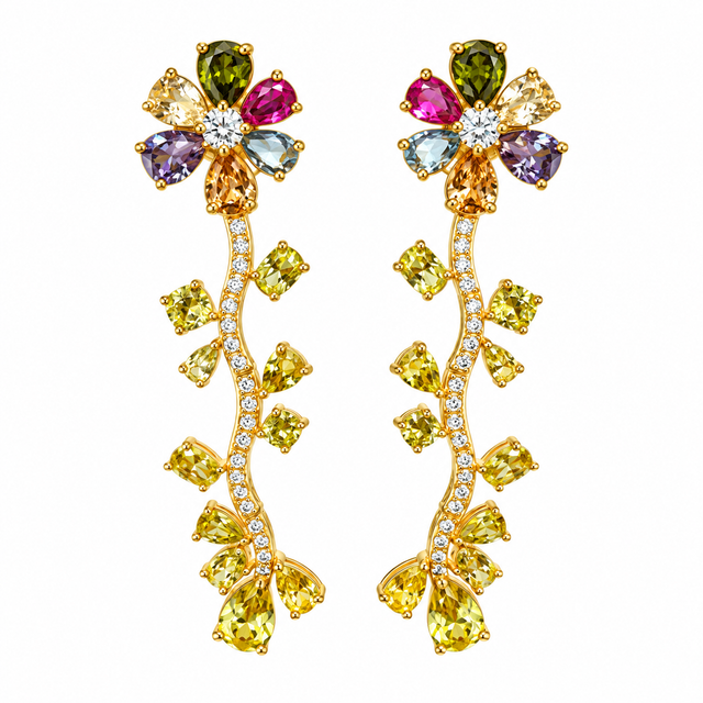 Multicolor flower earrings