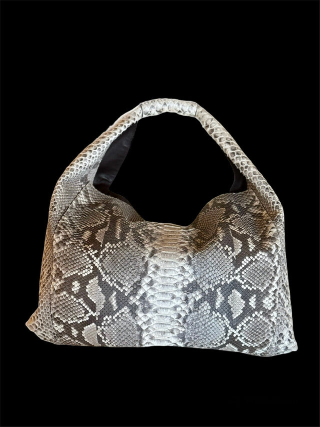 Savana Python tote with croco detail flap