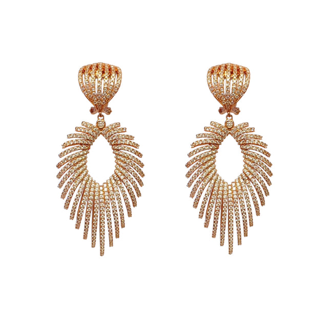 Rose gold illusional drop earrings