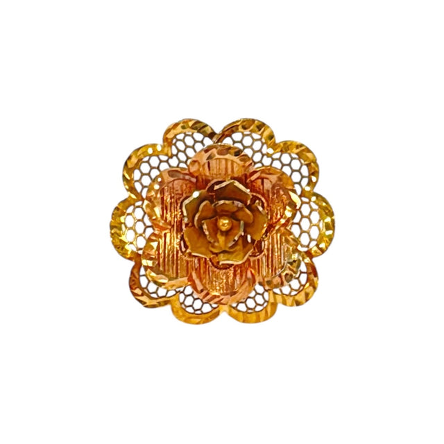 18k gold perforated flower ring