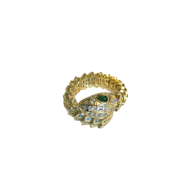 Snake CZ Ring (Size 6) Gold color