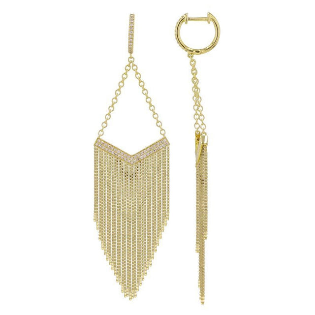 14k gold diamond fringe earrings