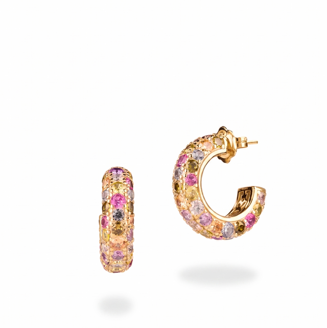 Pave Hoop Earring Gold plated