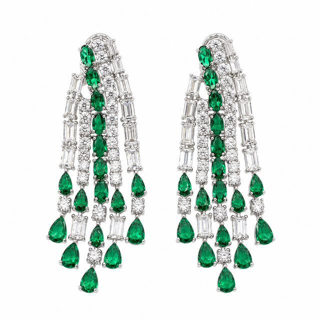Emerald Chandelier Earrings