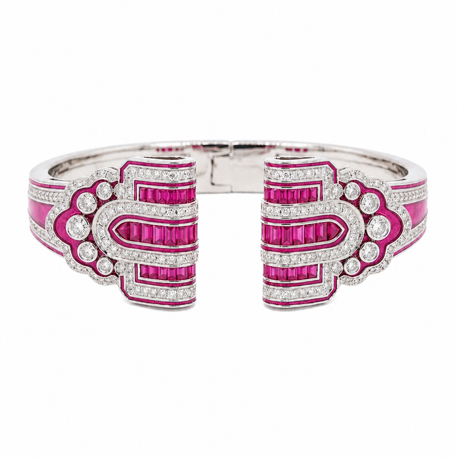 Art Deco Style Pink Bracelet