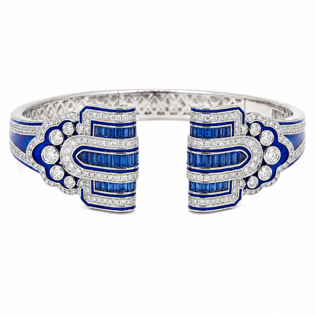 Art Deco Style Blue Bracelet