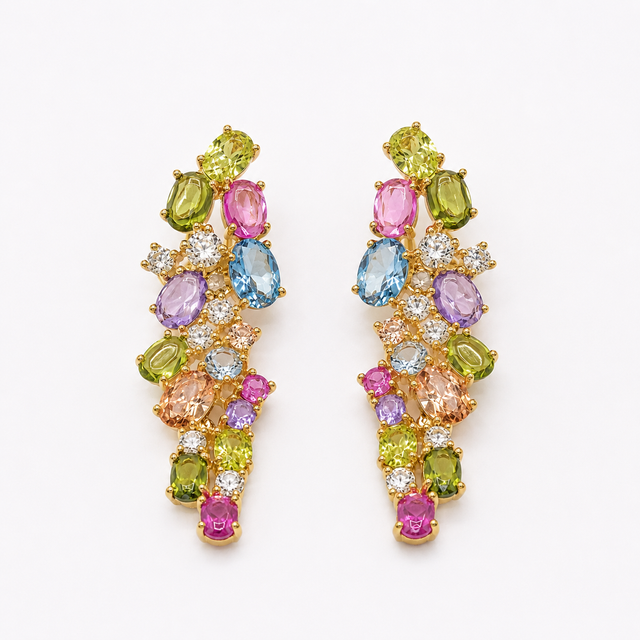 Multicolored Zirconia Earrings