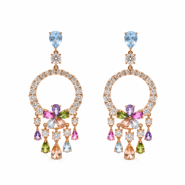 Multicolor Flower Earrings