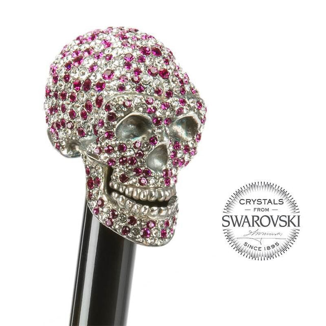 LUXURY Fuchsia SWAROVSKI® SKULL UMBRELLA