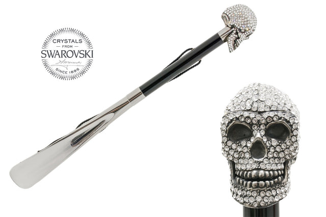 Silver Swarovski® Skull Shoehorn