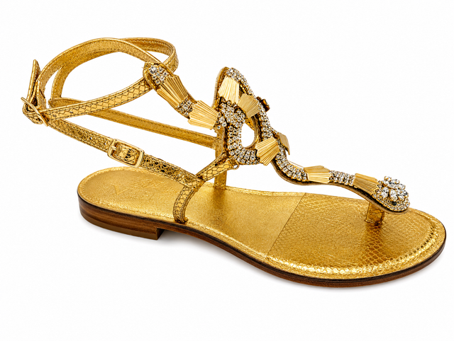 Gold Cobra Snake Sandals