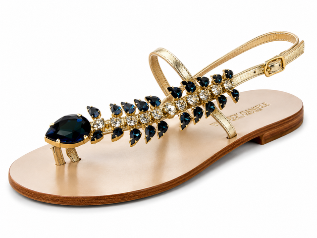 Yelena NY "Blue Fish" Capri Sandals