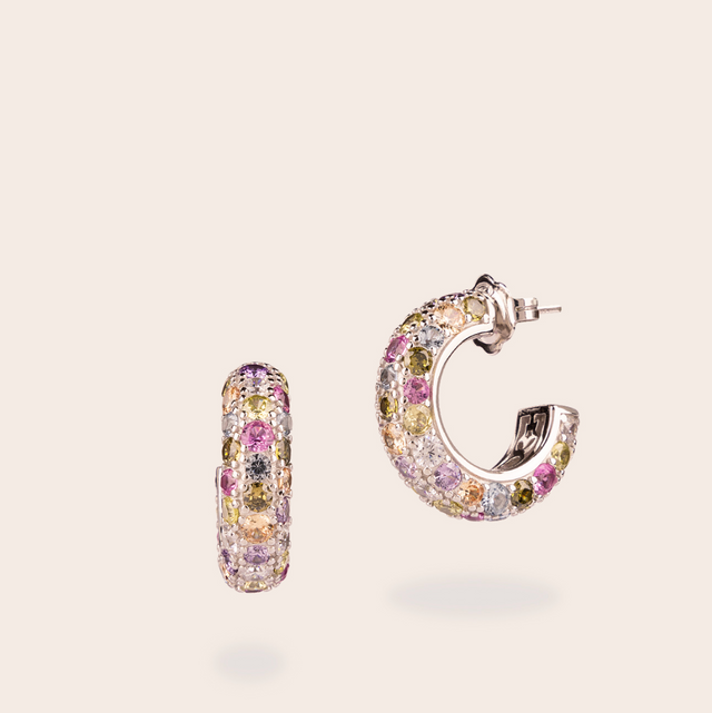pave hoop earring