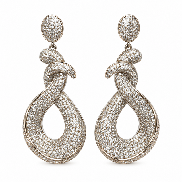 Pave' zirconia earrings