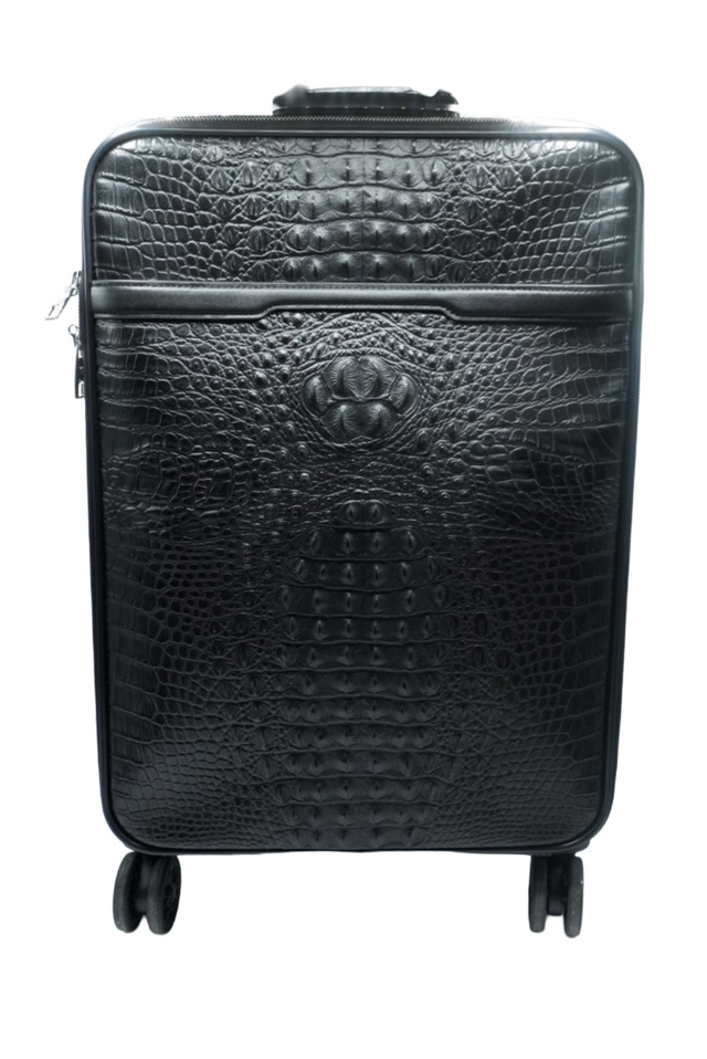 Black Faux Crocodile Luggage