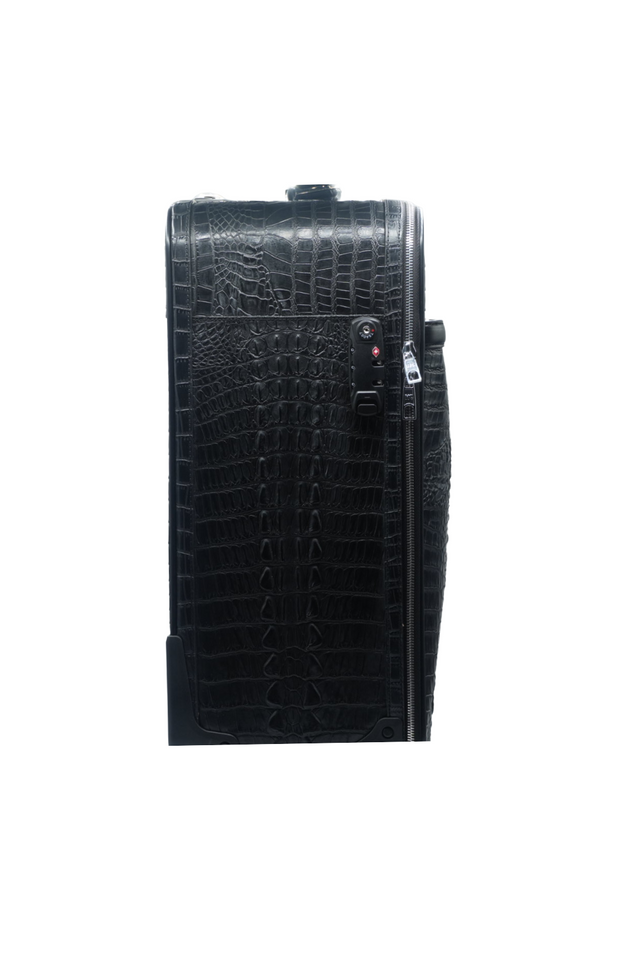 Black Faux Crocodile Luggage
