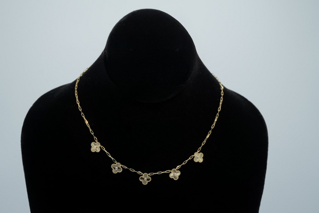 14K yellow gold Clover Necklace