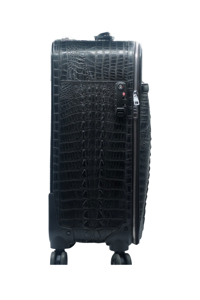 Black Faux Crocodile Luggage