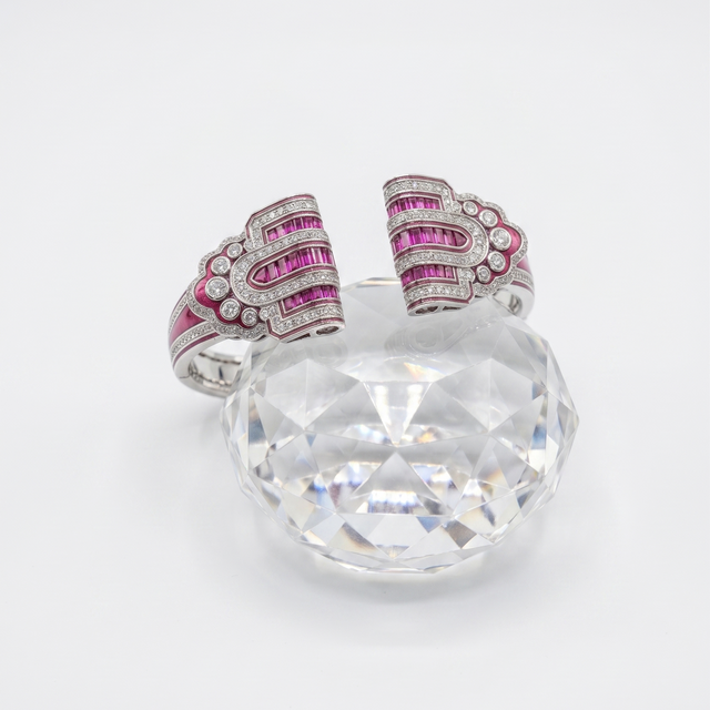 Art Deco Style Pink Bracelet