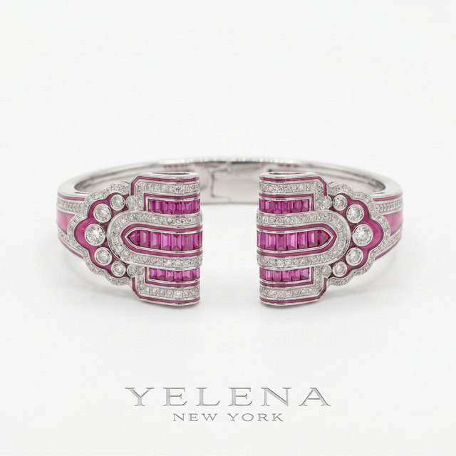 Art Deco Style Pink Bracelet