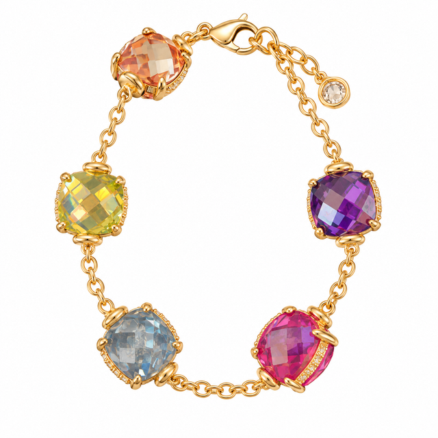 Multicolor Square Zirconia Bracelet