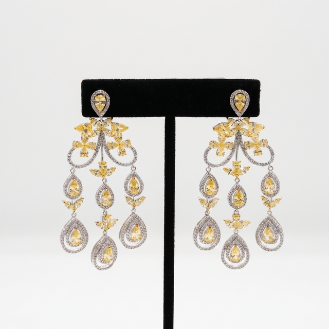 Yellow Chandelier Earrings