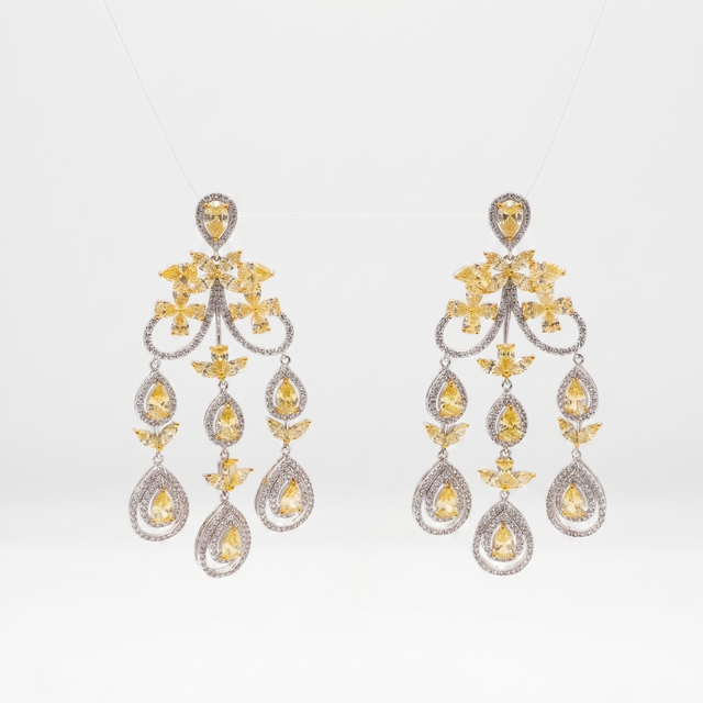 Yellow Chandelier Earrings