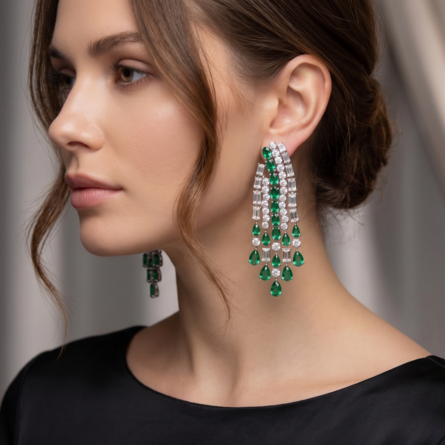 Emerald Chandelier Earrings