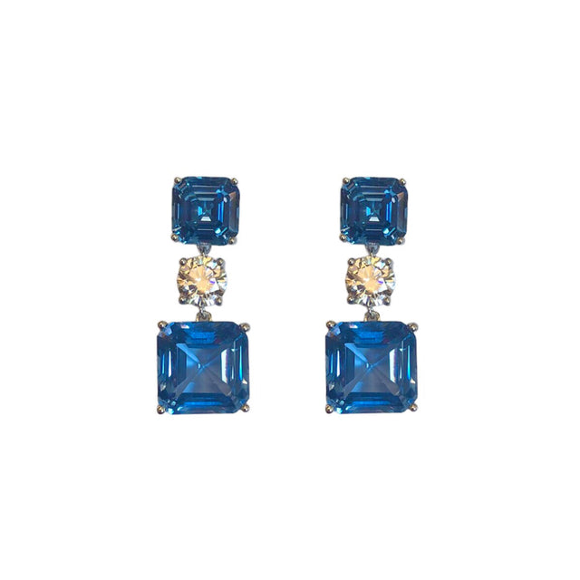 Light Blue CZ drop earrings