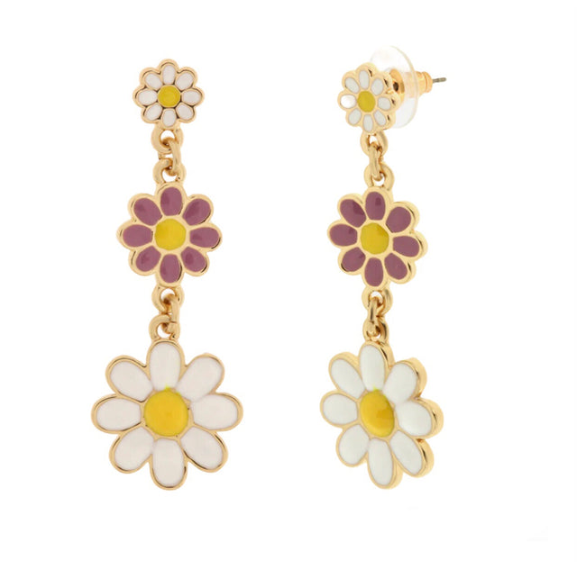Lilac Daisy dangle earrings