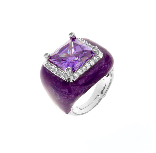 Jumbo single lavender stone ring in purple