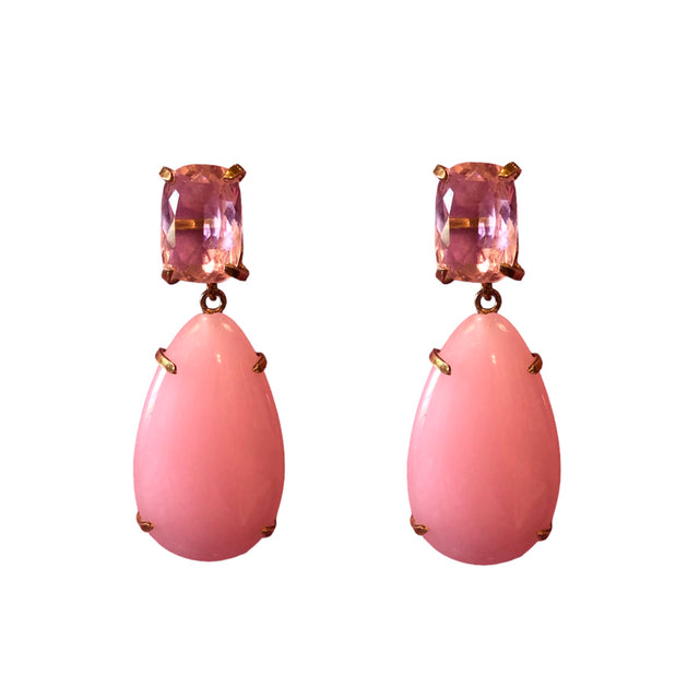 Pink teardrop earrings