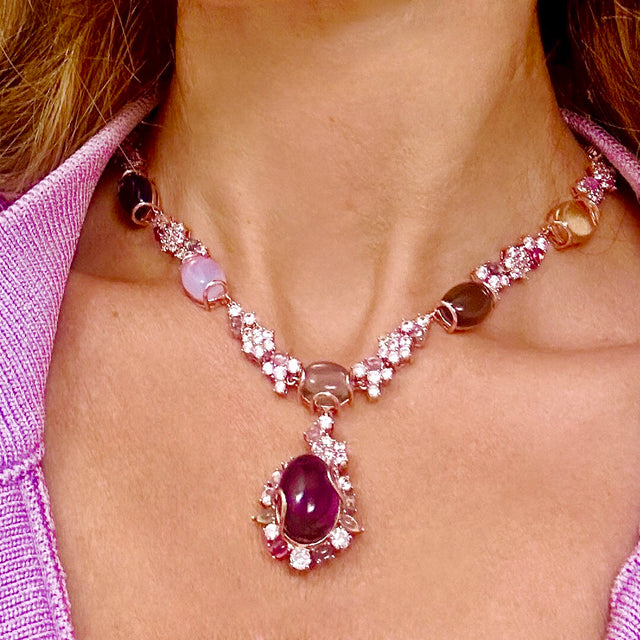 Purple queen gemstone necklace