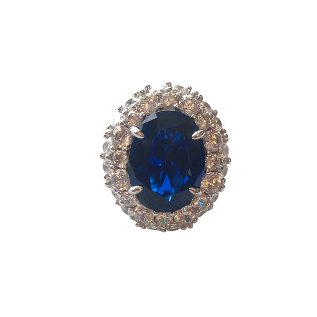 Sapphire CZ crystal ring