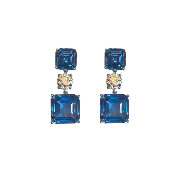 Light Blue CZ drop earrings