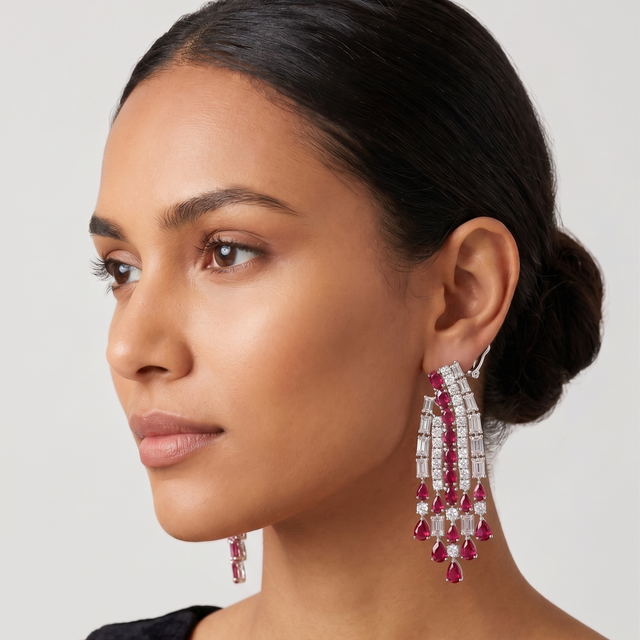 Pink Chandelier Earrings