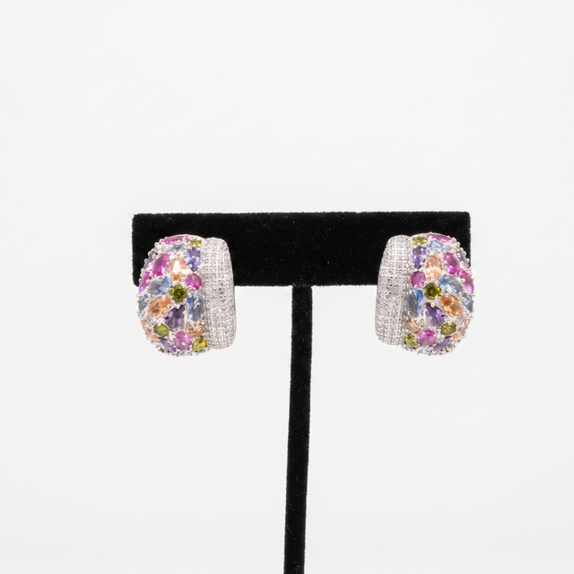 Multicolored Clip Earrings