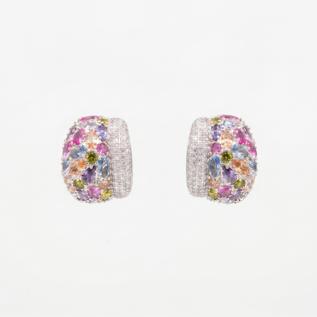 Multicolored Clip Earrings