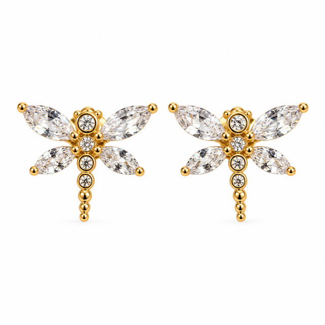 White butterfly earrings