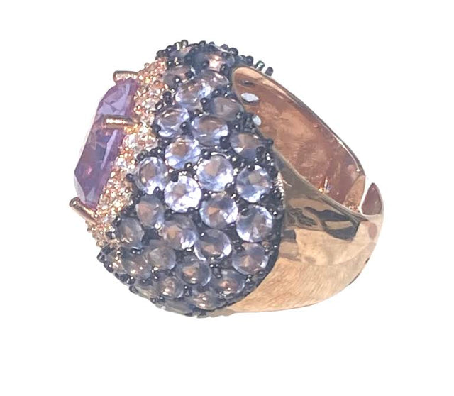 Yelena NY Two Tone Cocktail Ring in Lilac / Amethyst