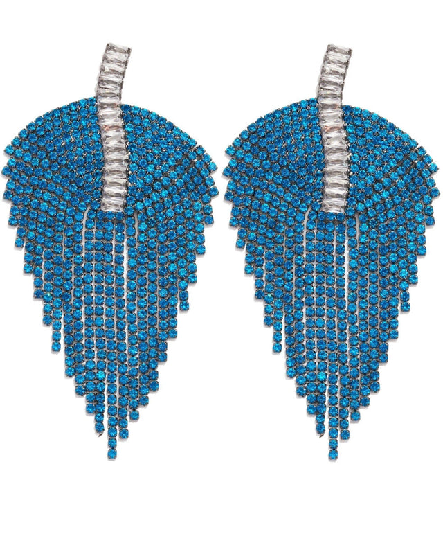 Blue Musa Fringe Earrings
