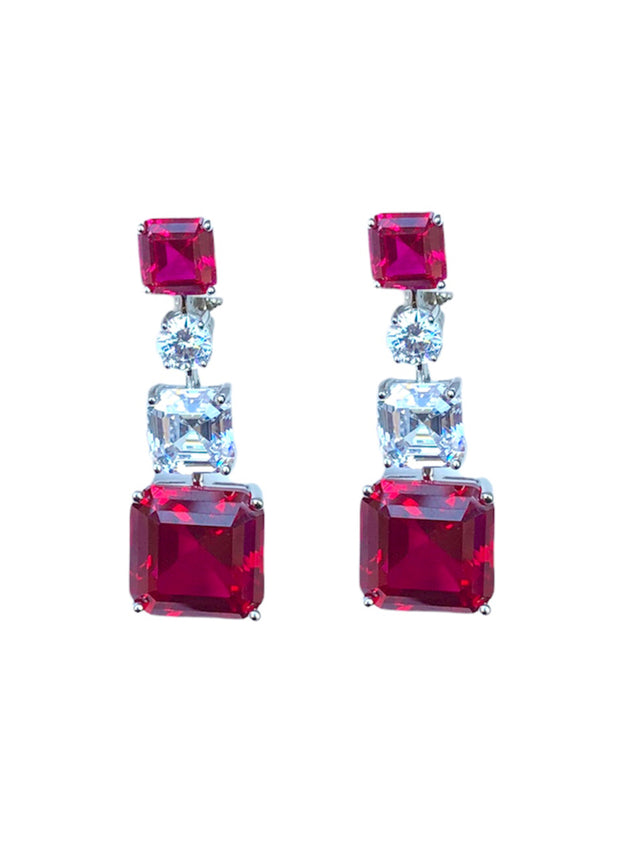 Gala Red Crystal Earrings