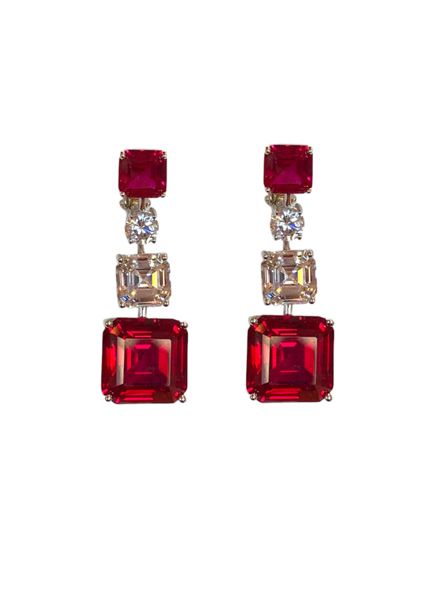 Gala Red Crystal Earrings