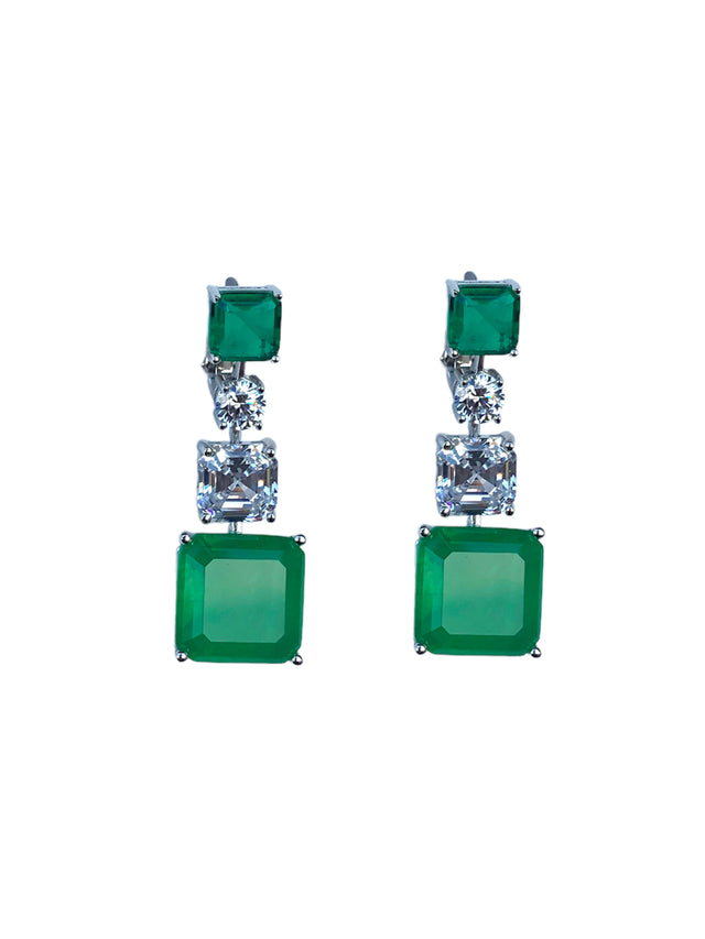 Gala Emerald Crystal Earrings
